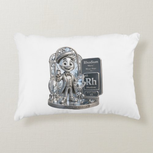 Rhodium character from the ATOMIVRA™ Accent Pillow