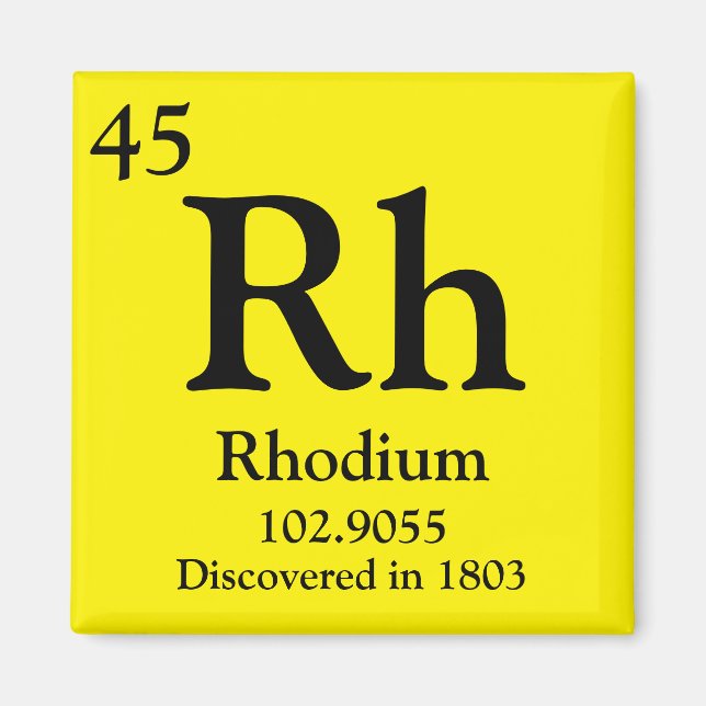 Rhodium Periodic Table Magnet (Front)