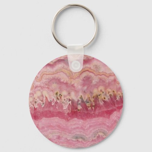 Rhodochrosite Gemstone Keychain