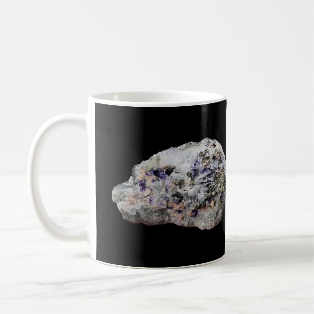 Rhodochrosite Pyrite Fluorite Tourmaline Mug (Left)