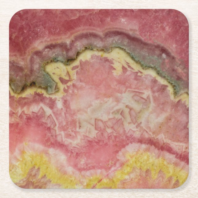 Rhodochrosite Square Paper Coaster (Front)