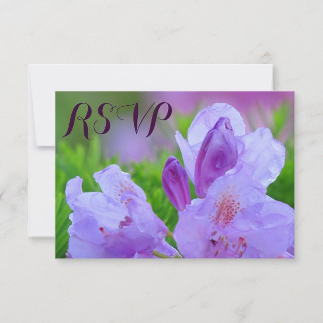 Rhododendron After Rain Wedding Engagement RSVP Card (Front)