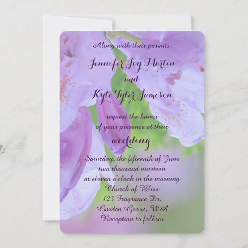 Rhododendron After the Rain Wedding Invitation