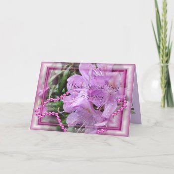 Rhododendron And Pearls 2 - Customize Any Attentio Card by MakaraPhotos at Zazzle