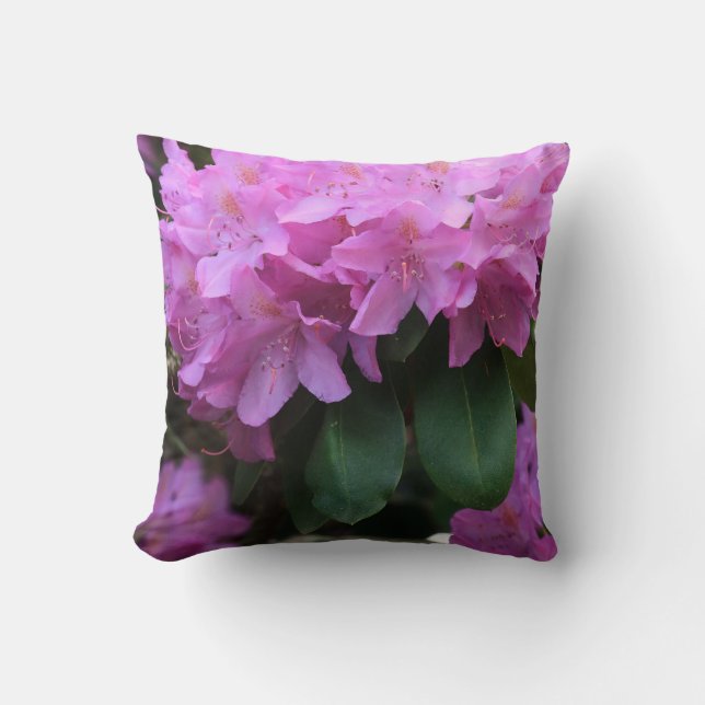 Rhododendron Beauty Throw Pillow (Front)