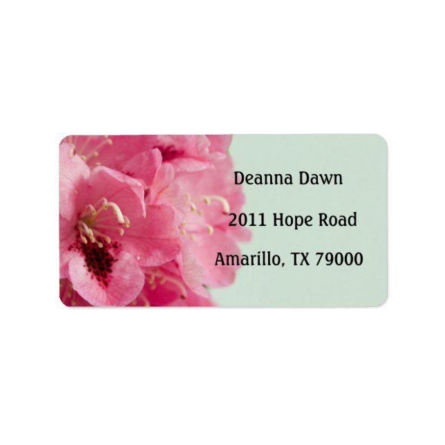 Rhododendron Elegant Floral Address Label (Front)