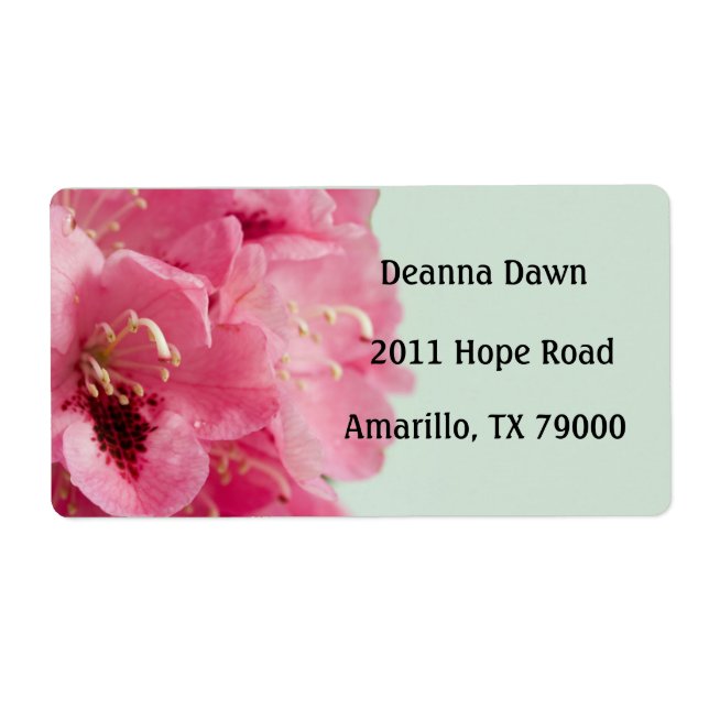 Rhododendron Elegant Floral Shipping Label (Front)