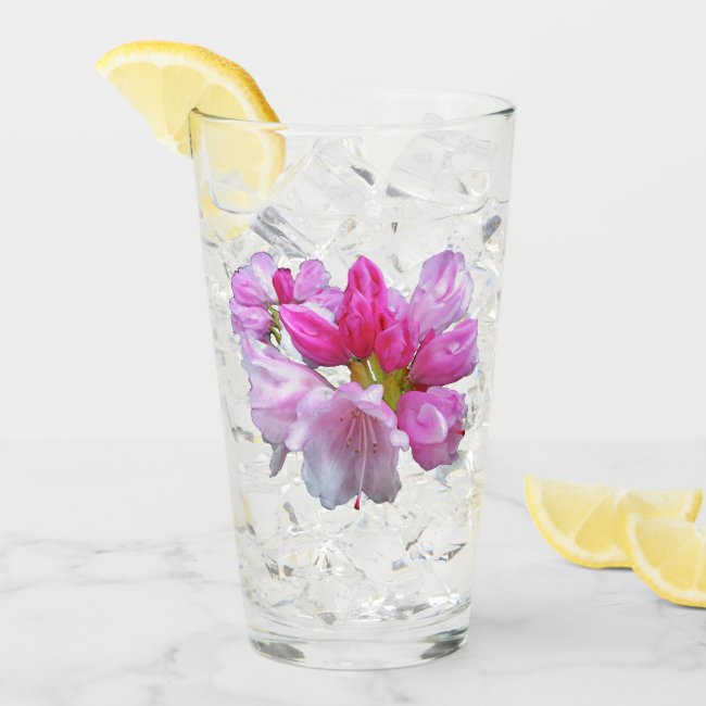 Rhododendron Flower Floral Glass Tumbler