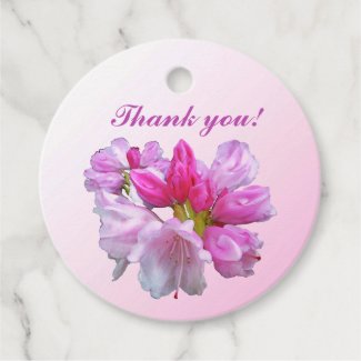 Rhododendron Flower Thank You  Floral Favor Tags
