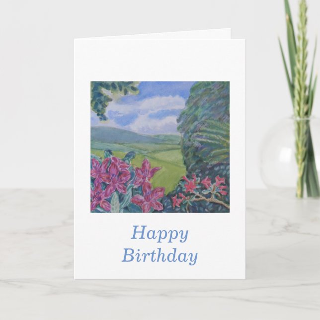 Rhododendron Flowers Card (Front)