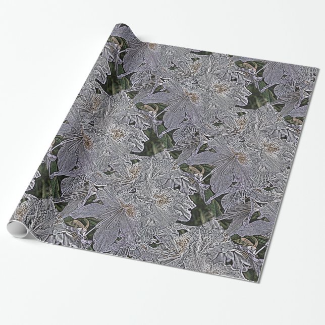 RHODODENDRON FLOWERS WRAPPING PAPER (Unrolled)