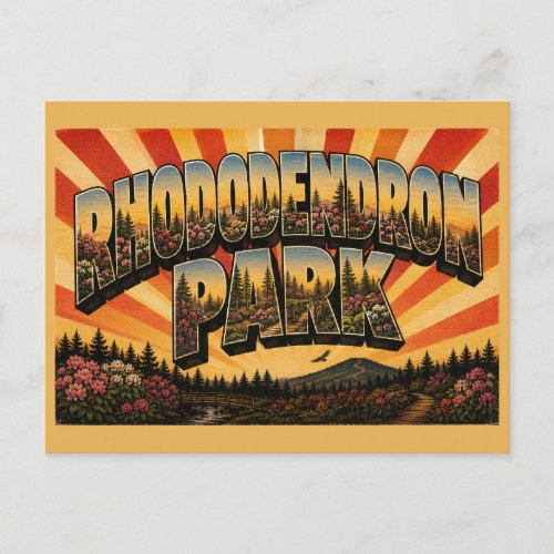 Rhododendron Park New Hampshire Forest Bloom Art Postcard