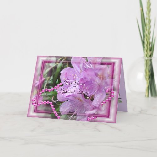 Rhododendron  Pearls_ customize any occasion Card
