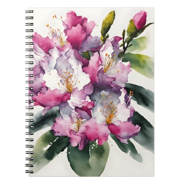 Rhododendron - Watercolor flowers Notebook (Front)