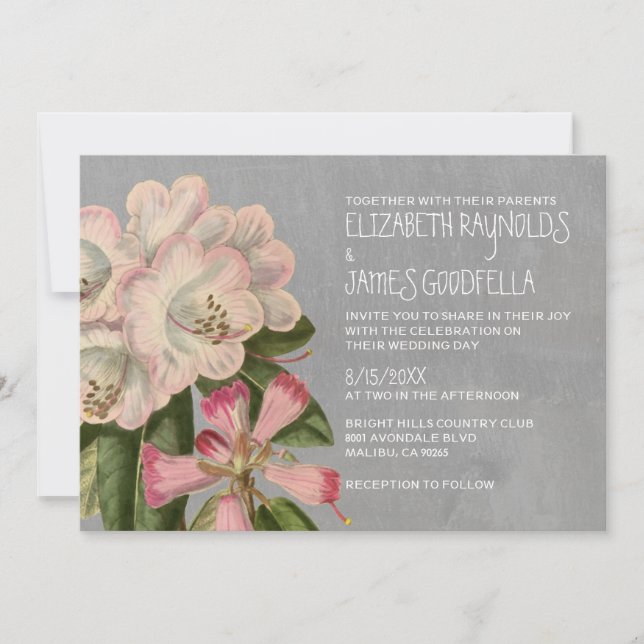 Rhododendron Wedding Invitations (Front)
