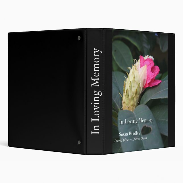 Rhododendron with Heart 1  Funeral Guest Book Binder (Background)