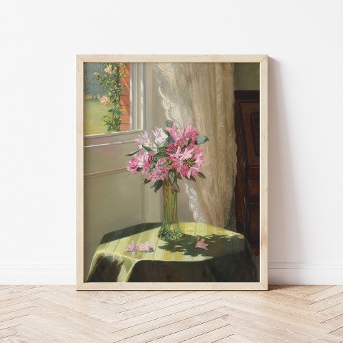 Rhododendrons by a Window  Jessica Hayllar Poster