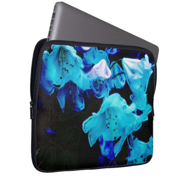 Rhododendrons in Blue, Floral, Blue Flowers Laptop Sleeve (Front Right)