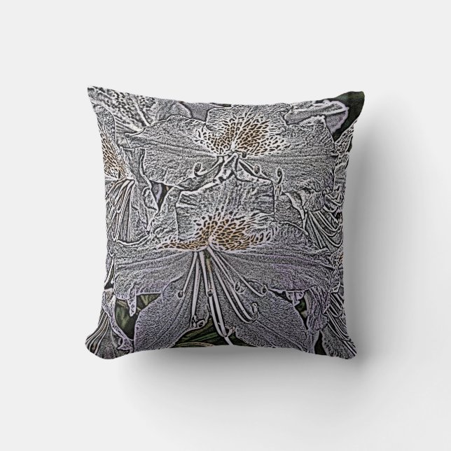 RHODODENDRONS THROW PILLOW (Front)
