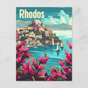 Rhodos Greece Vintage Postcard