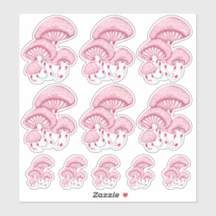 Rhodotus Pink Mushroom Sticker Sheet