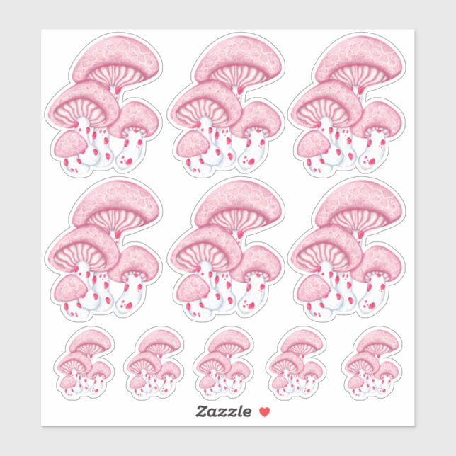 Rhodotus Pink Mushroom Sticker Sheet (Sheet)