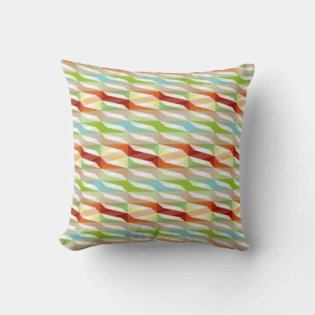 rhomben/zickzack-pattern/fractal/sample colorful throw pillow (Front)