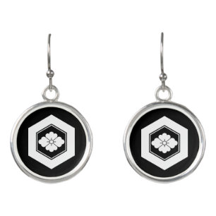 Rhombic flower in tortoiseshell earrings