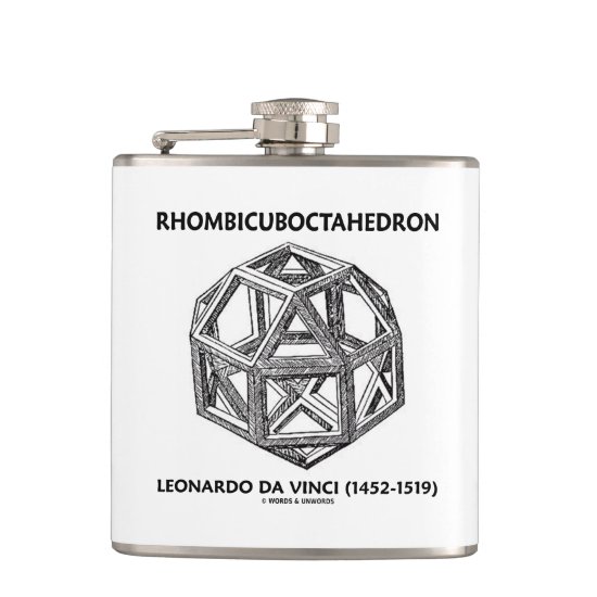 Rhombicuboctahedron Geometry Leonardo da Vinci Hip Flask