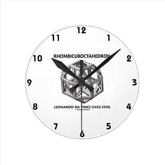 Rhombicuboctahedron (Leonardo da Vinci) Round Clock