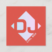 Rhomboid geometric bold cover square business card