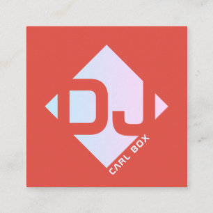 Rhomboid geometric bold cover square business card