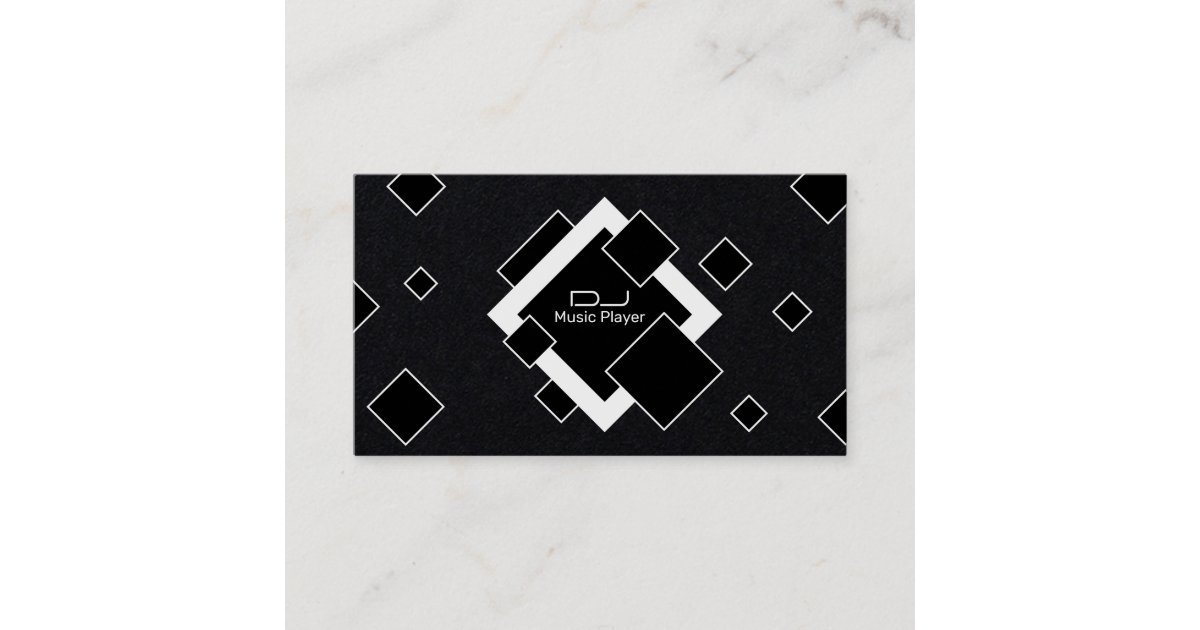 Rhomboid geometric pattern black tone business card | Zazzle