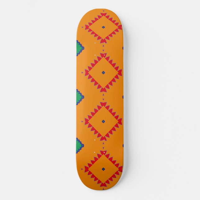Rhombus and other shapes skateboard deck (Front)