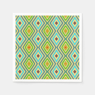 Rhombus Diamond Green Blue Geometrical  Napkins