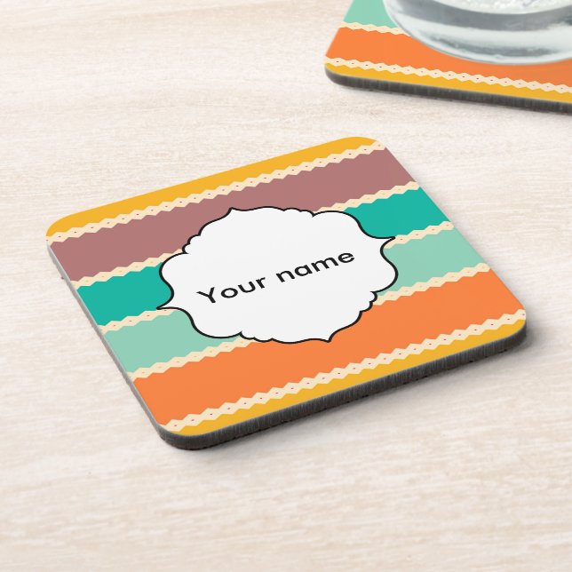 Rhombus rows abstract design coaster (Left Side)