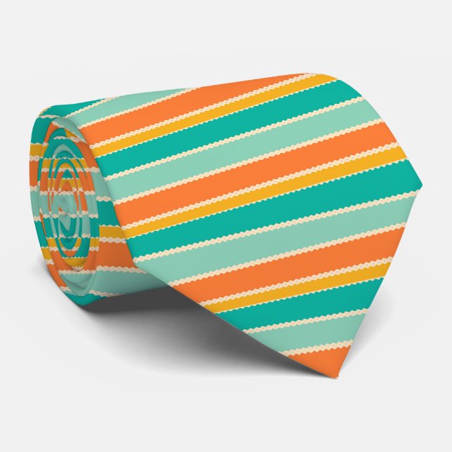 Rhombus rows abstract design tie (Rolled)
