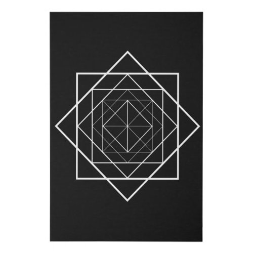 Rhombus square sacred geometry faux canvas print