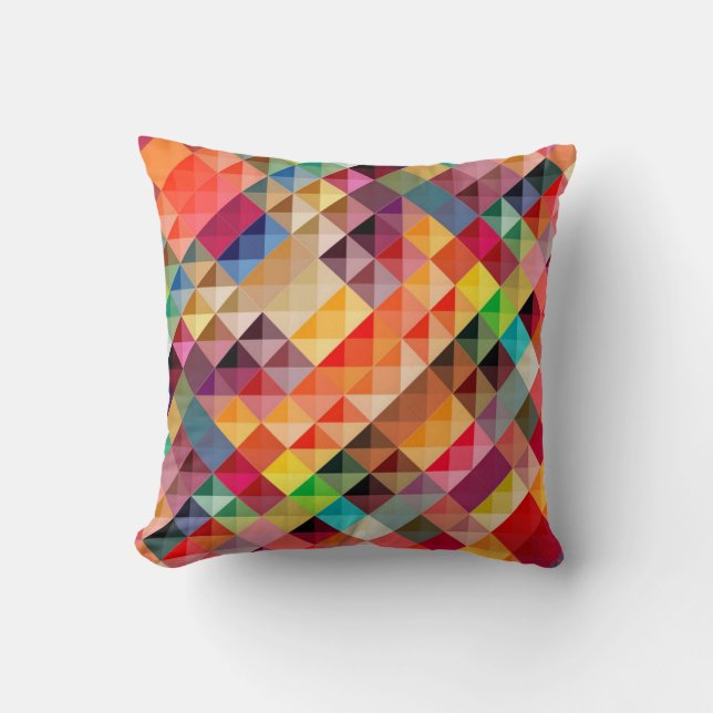 Rhombuses of colors throw pillow (Front)