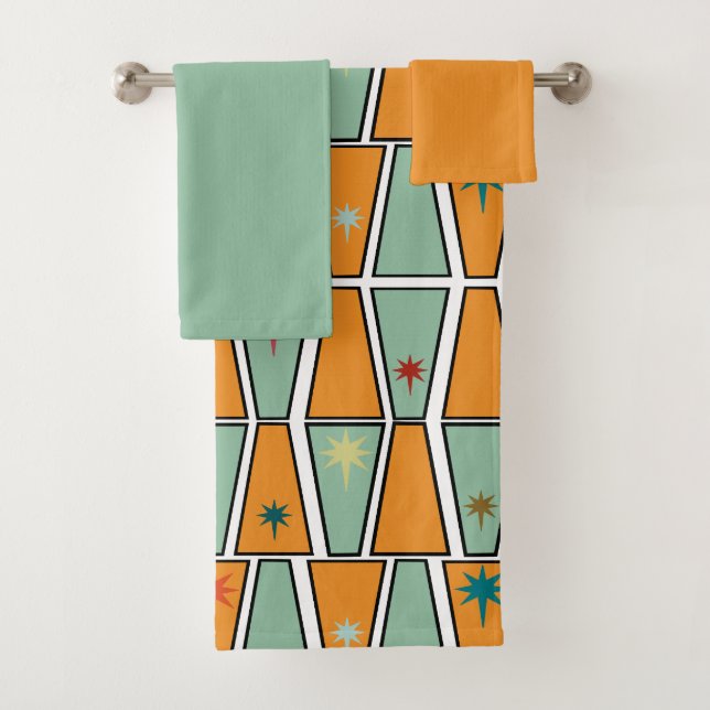 Rhombuses with Starbursts  Bath Towel Set (Insitu)