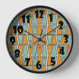 Rhombuses with Starbursts Clock
