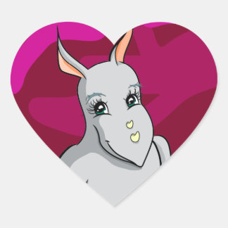 Rhonda Rhino Heart Sticker