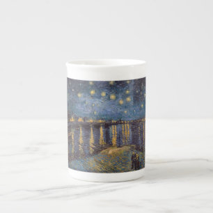 Rhone Riverfront Starry Night River View Bone China Mug