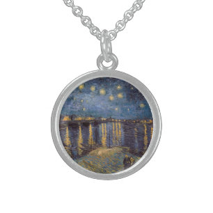 Rhone Riverfront Starry Night River View Sterling Silver Necklace