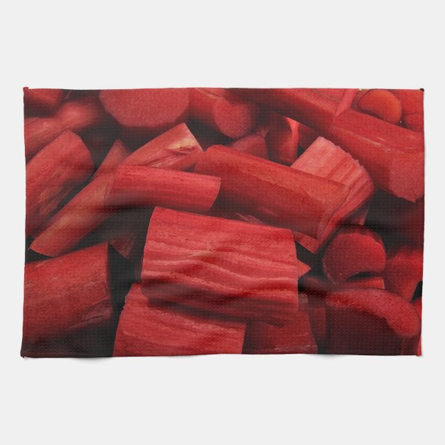 Rhubarb Abstract Kitchen Towel (Horizontal)