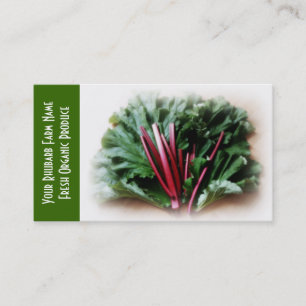 Rhubarb and Leaves, Garden Growers Business Card