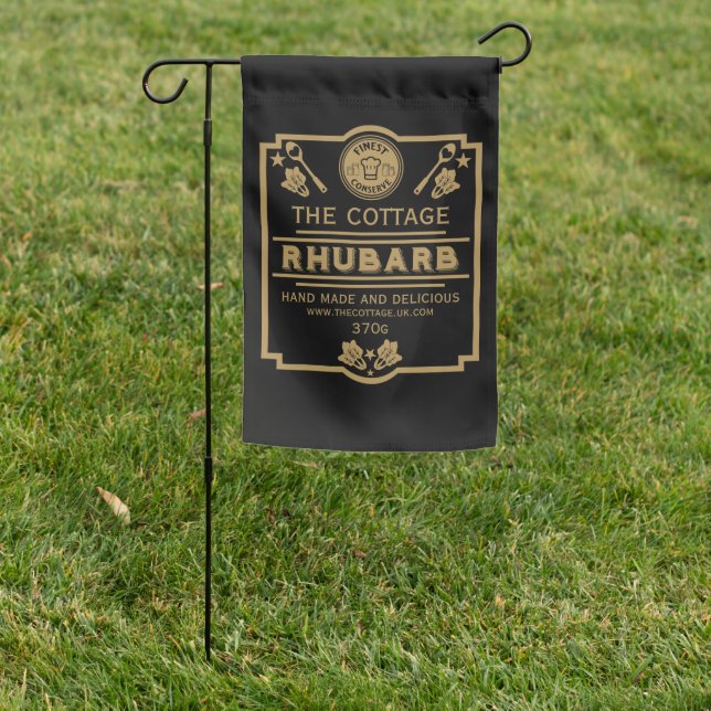 Rhubarb Conserve Maker Garden Flag (In SItu)