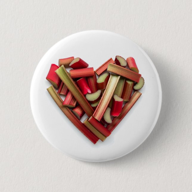 Rhubarb Heart Button (Front)
