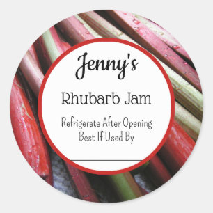 Rhubarb Jam Custom Canning Jar Sticker