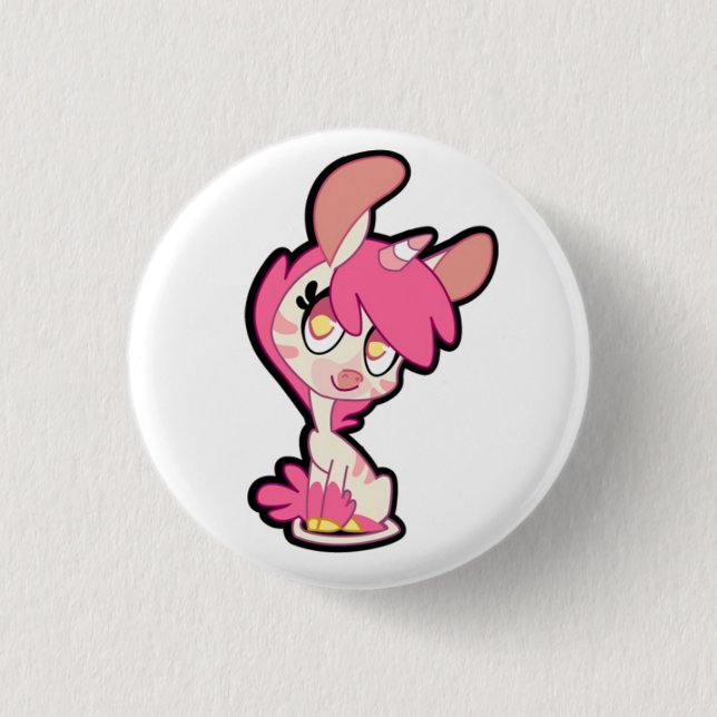 Rhubarb Pinback Button (Front)